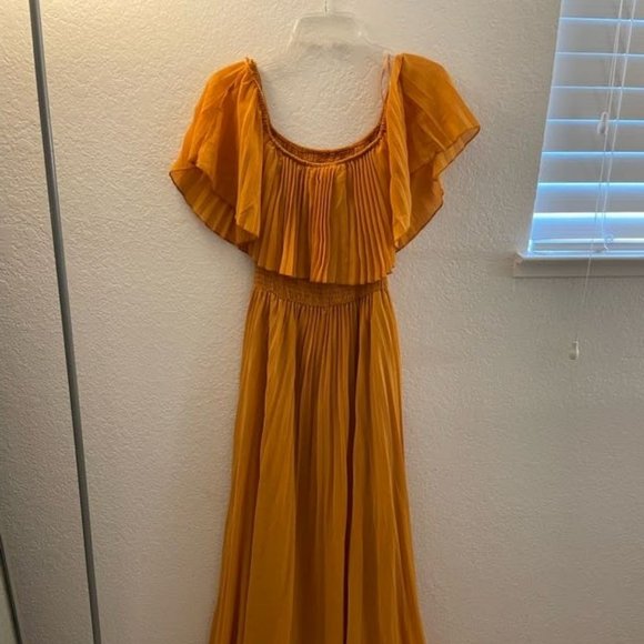 Dresses | L Off The Shoulder Golden Yellow Maxi Dress | Poshmark